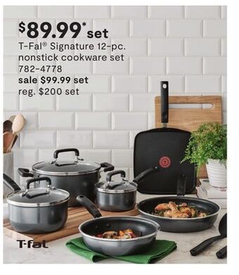 JC Penney T-fal® signature 12-pc. nonstick cookware set offer