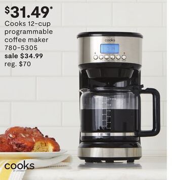 JC Penney Cooks 12-cup programmable coffee maker offer