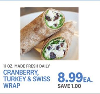 Kings Food Markets Cranberry, turkey & swiss wrap offer