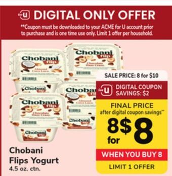 ACME Chobani flips yogurt offer