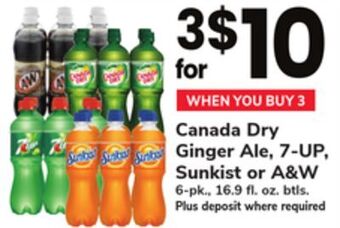 ACME Canada dry ginger ale, 7-up, sunkist or a & w offer