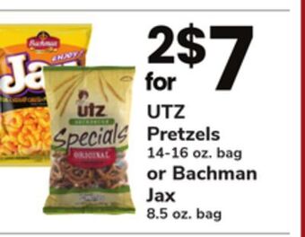 ACME Utz pretzels 14-16 oz. bag or bachman jax 8.5 oz. bag offer