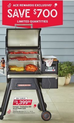 Ace Hardware Traeger® timberline 850 wood pellet grill offer