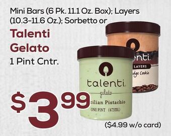 DeCicco & Sons Talenti gelato 1 pint cntr. offer