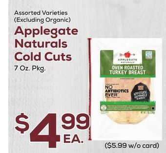 DeCicco & Sons Applegate naturals cold cuts offer