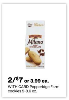CVS Pepperidge farm cookies 5-8.6 oz. offer