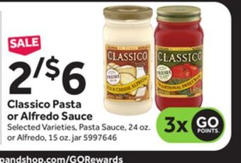 Stop&Shop Classico pasta or alfredo sauce offer