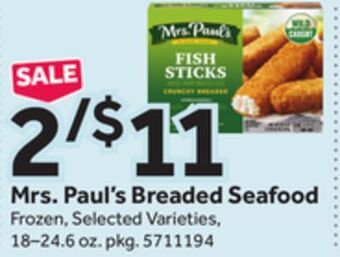 Stop&Shop Mrs. paul's breaded seafood offer