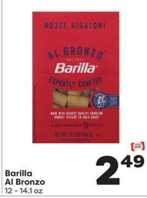 Weis Markets Barilla al bronzo offer