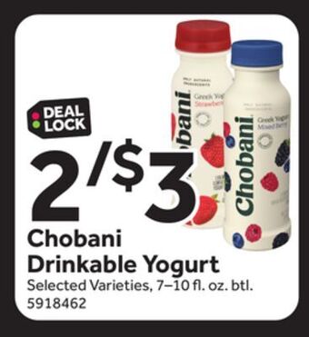 Stop&Shop Chobani drinkable yogurt offer
