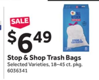 Stop&Shop Stop & shop trash bags offer