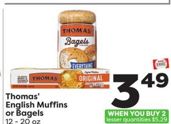 Weis Markets Thomas' english muffins or bagels offer