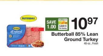 The Fresh Grocer 85% lean ground turkey offer