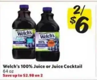 Winn Dixie Welch's 1000% Juice Or Juice Cocktail offer