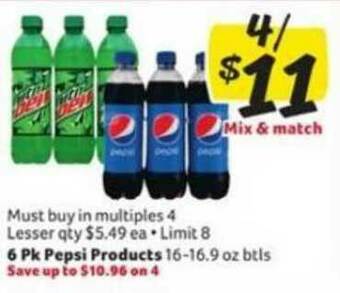 Winn Dixie 6 Pk Pepsi Products offer