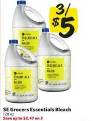 Winn Dixie SE Grocers Essentials Bleach offer