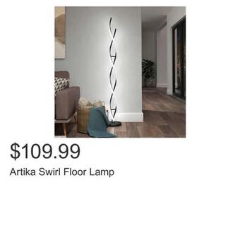 Costco Artika swirl floor lamp offer