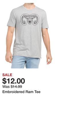 TJ Maxx Embroidered ram tee offer