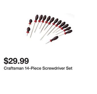 Kmart Craftsman 14-piece screwdriver set offer