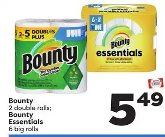 Weis Markets Bounty 2 double rolls bounty essentials 6 big rolls offer