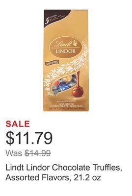 Costco Lindt lindor chocolate truffles, assorted flavors, 21.2 oz offer