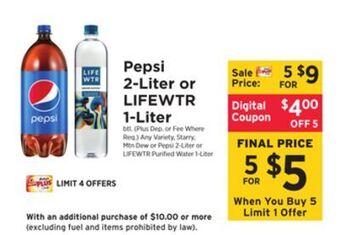 ShopRite Pepsi 2-liter or lifewtr 1-liter offer