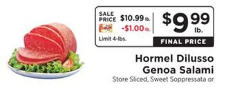 ShopRite Hormel dilusso genoa salami offer