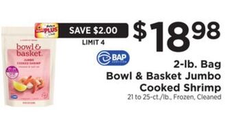 ShopRite 2-lb. bag jumbo cooked shrimp offer