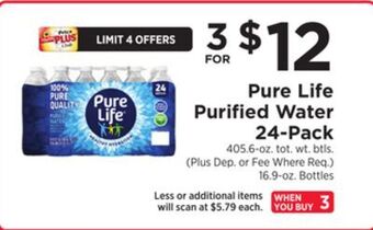 ShopRite Purified water 24-pack offer
