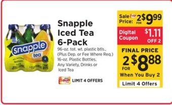 ShopRite Iced tea 6-pack offer