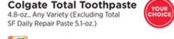 ShopRite Total toothpaste offer
