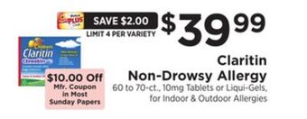 ShopRite Non-drowsy allergy offer
