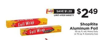 ShopRite Aluminum foil offer