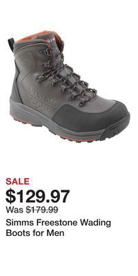 Cabela's Simms freestone wading boots for men offer