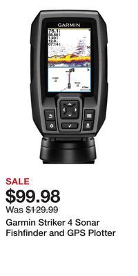 Cabela's Garmin striker 4 sonar fishfinder and gps plotter offer