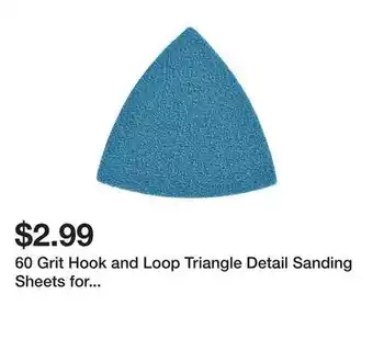 Harbor Freight Tools 60 grit hook and loop triangle detail sanding sheets for oscillating multi-tools, 5-pack offer