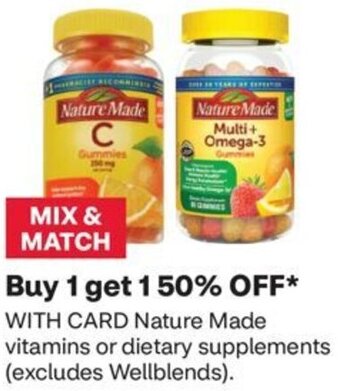 CVS Nature Made vitamins or dietary supplements offer