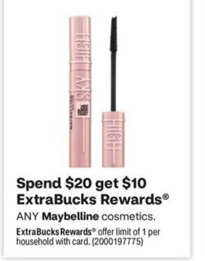 CVS Maybelline cosmetics offer