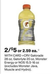 CVS Gatorade 28 oz offer