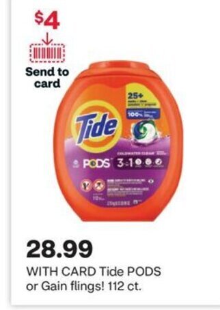 CVS Tide Pods or Gain flings! 112 ct. offer