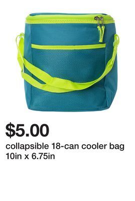 Five Below Collapsible 18-can cooler bag 10in x 6.75in offer