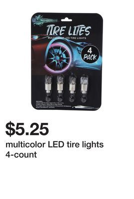 Five Below Multicolor led tire lights 4-count offer