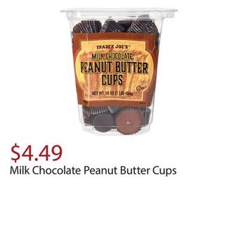 Trader Joe's Milk chocolate peanut butter cups offer