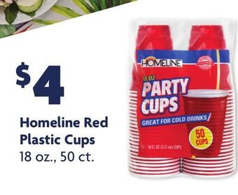Family Dollar Homeline red plastic cups offer