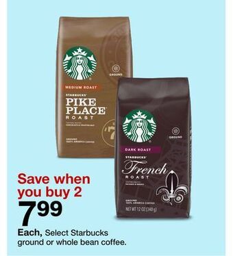 Target Starbucks ground or whole bean coffee offer