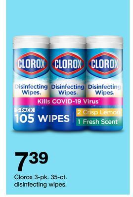 Target Clorox 3-pk. 35-ct. disinfecting wipes offer
