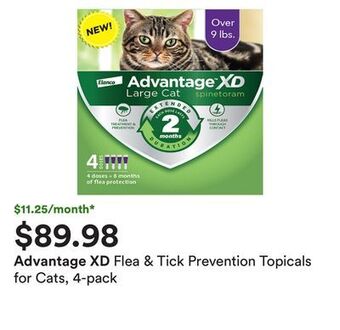 Petco Flea & tick prevention topicals for cats, 4-pack offer