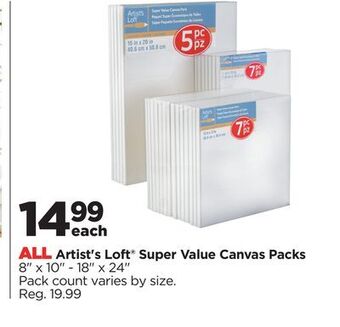 Michaels All artist's loft® super value canvas packs offer