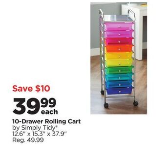 Michaels 10-drawer rolling cart by simply tidy® offer
