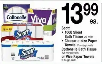 ACME Scott Bath Tissue, Choose-A-Size Paper Towels, Cottonelle Bath Tissue or Viva Paper Towels offer